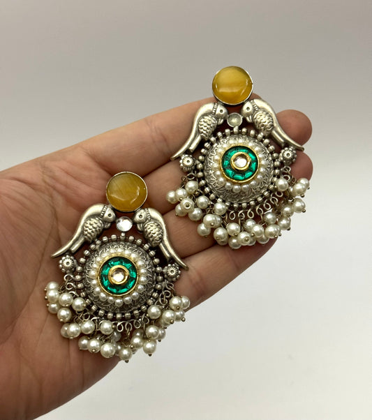 Premium Oxidised Heba Earrings