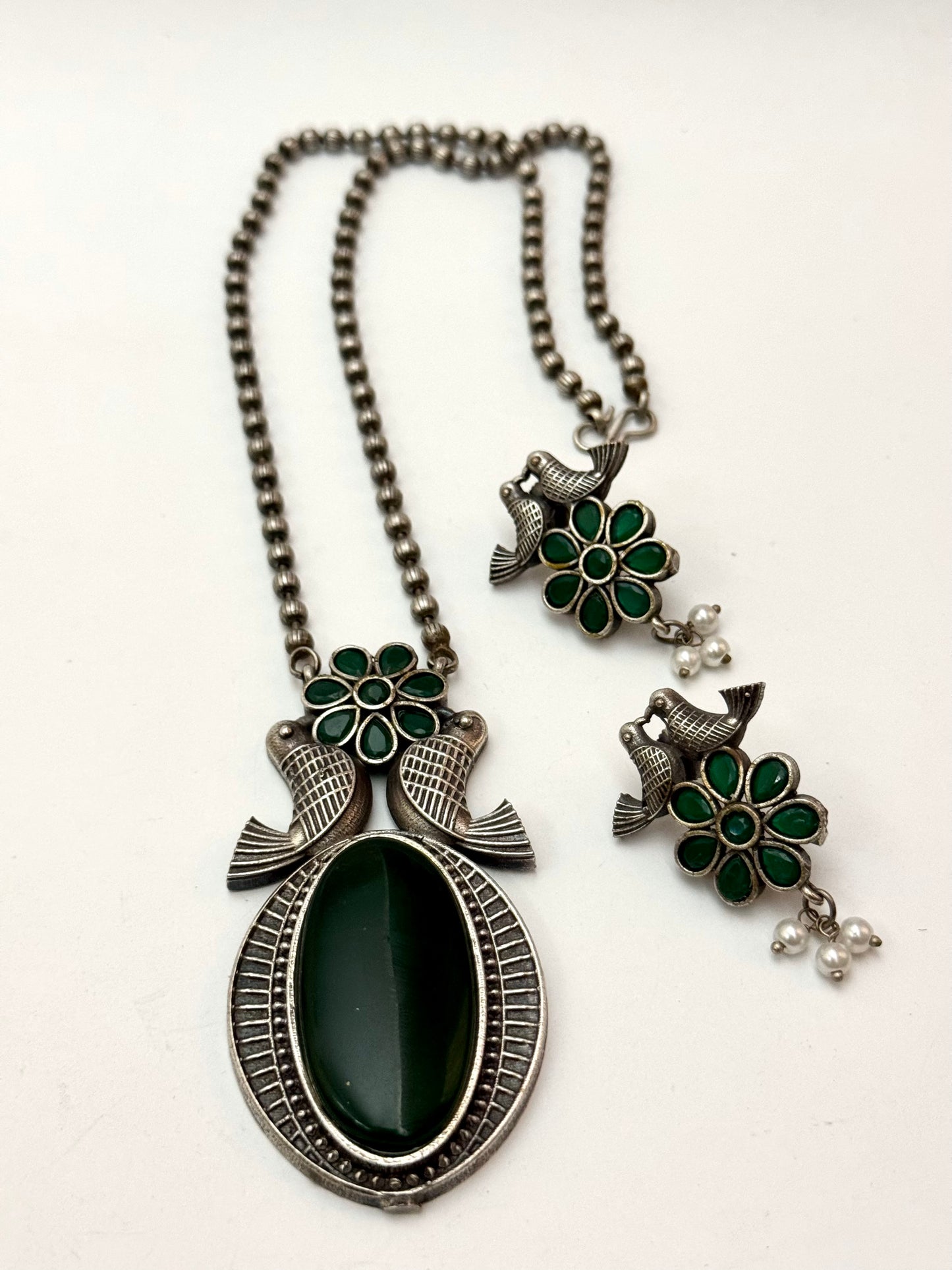 Premium Oxidised Heer Set Brass made
