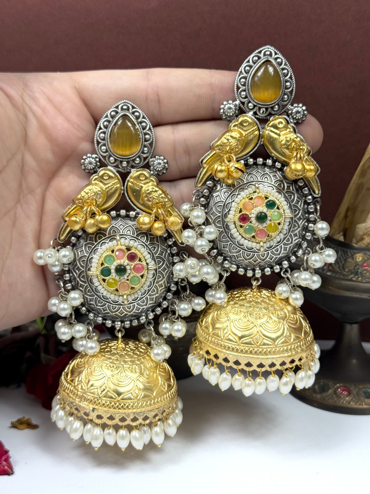 Premium Oxidised Alizeh Full size Jhumka