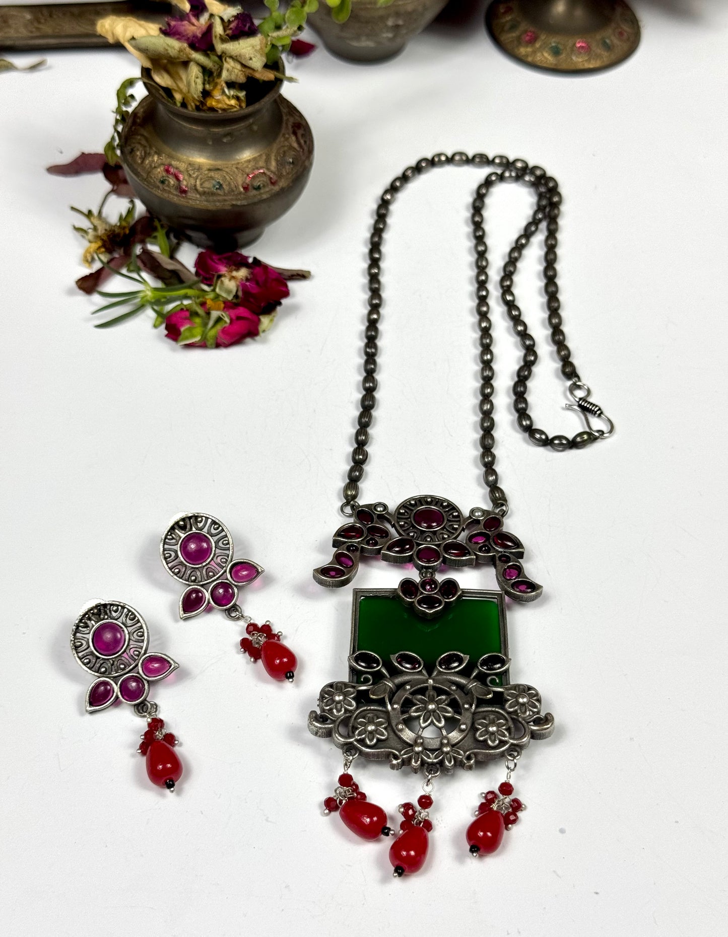 Premium Oxidised Shahi Brass made Mala set