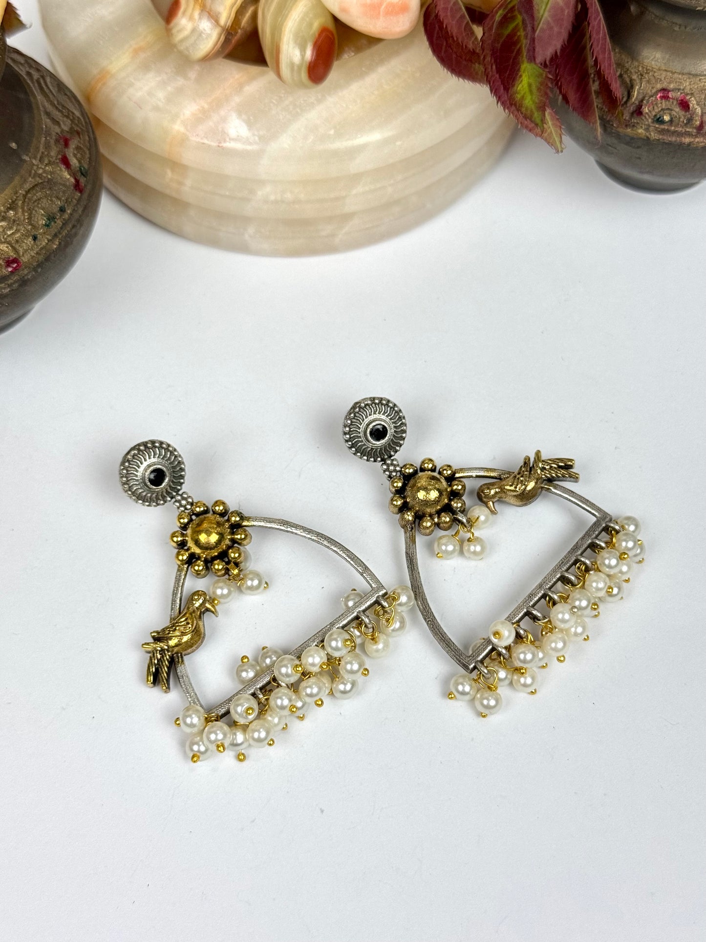 Premium oxidised Brass Made Designer Earrings