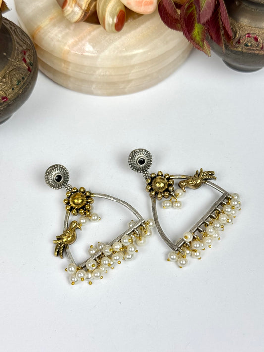 Premium oxidised Brass Made Designer Earrings