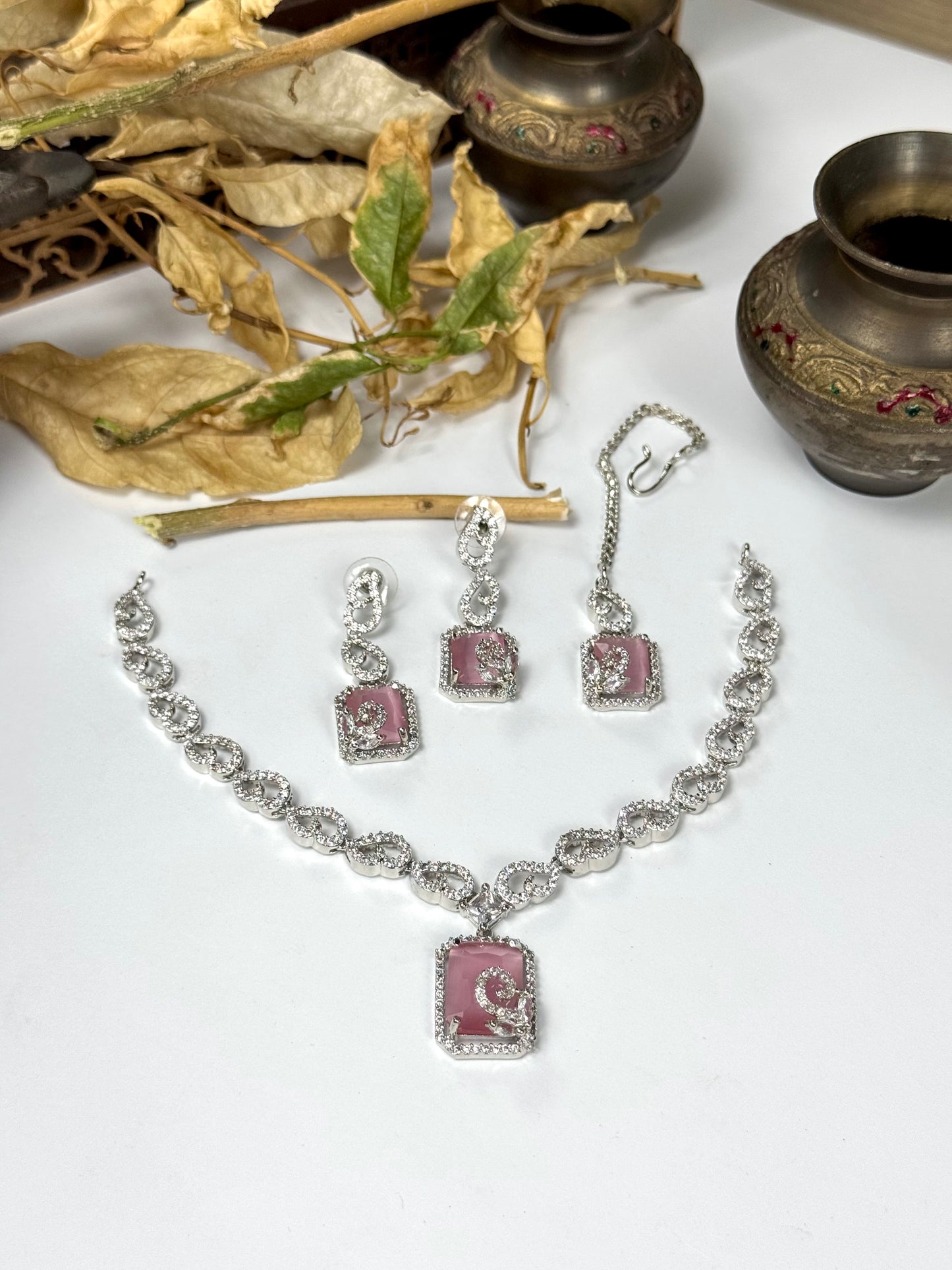 American Diamond 1 karat Necklace set