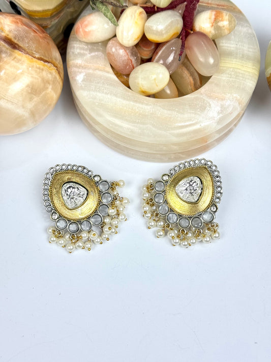 Premium Brass Made Oxidised Dual tone Studs