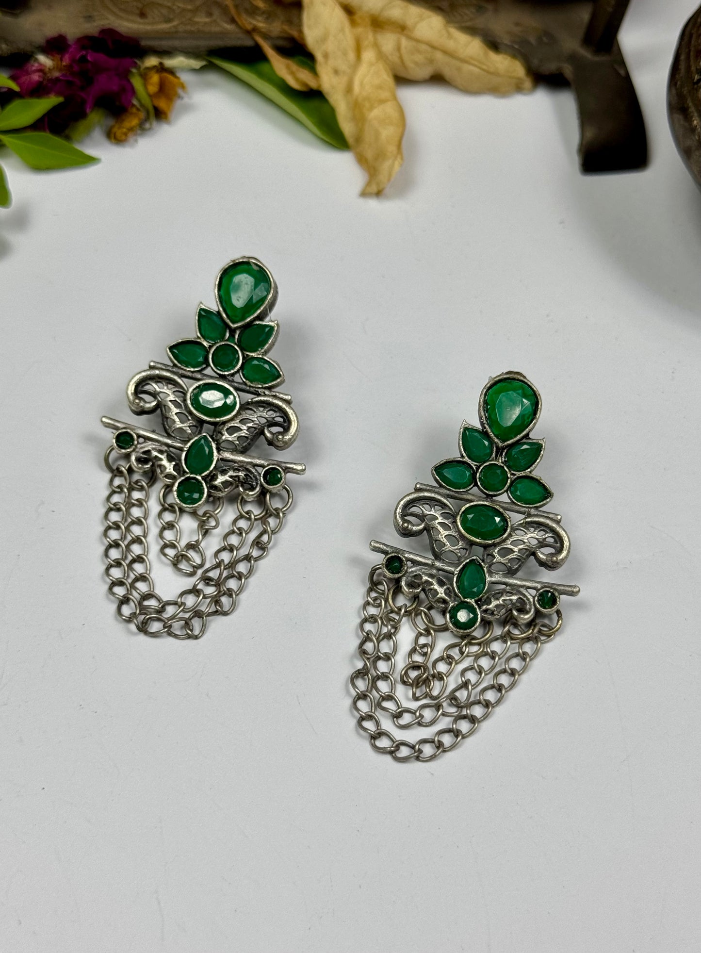 Premium oxidised Huma Earrings