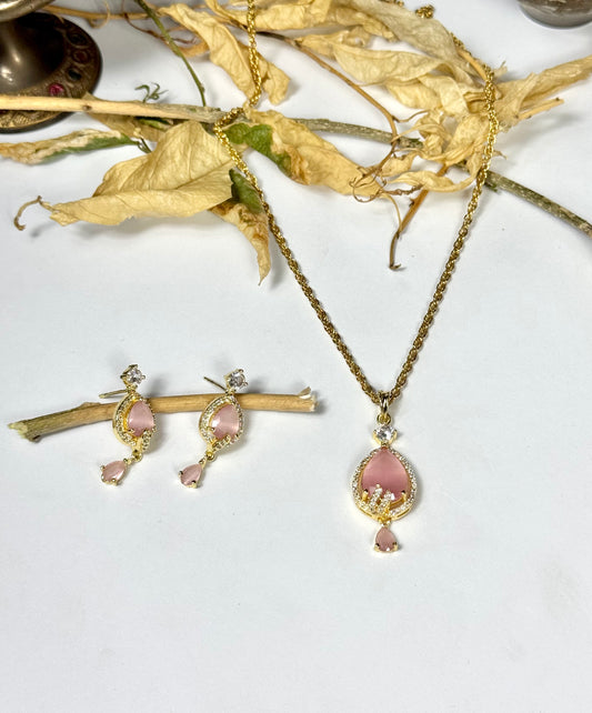 American Diamond 1 karat Pendant set