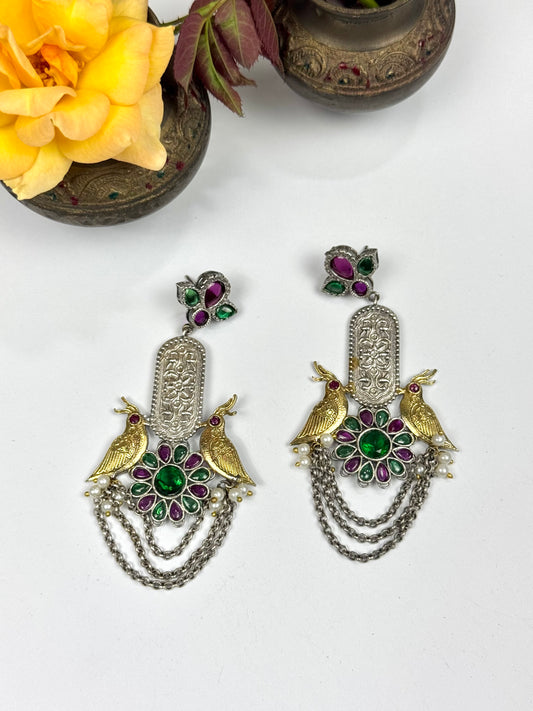 Premium oxidised Brass Made Designer Earrings