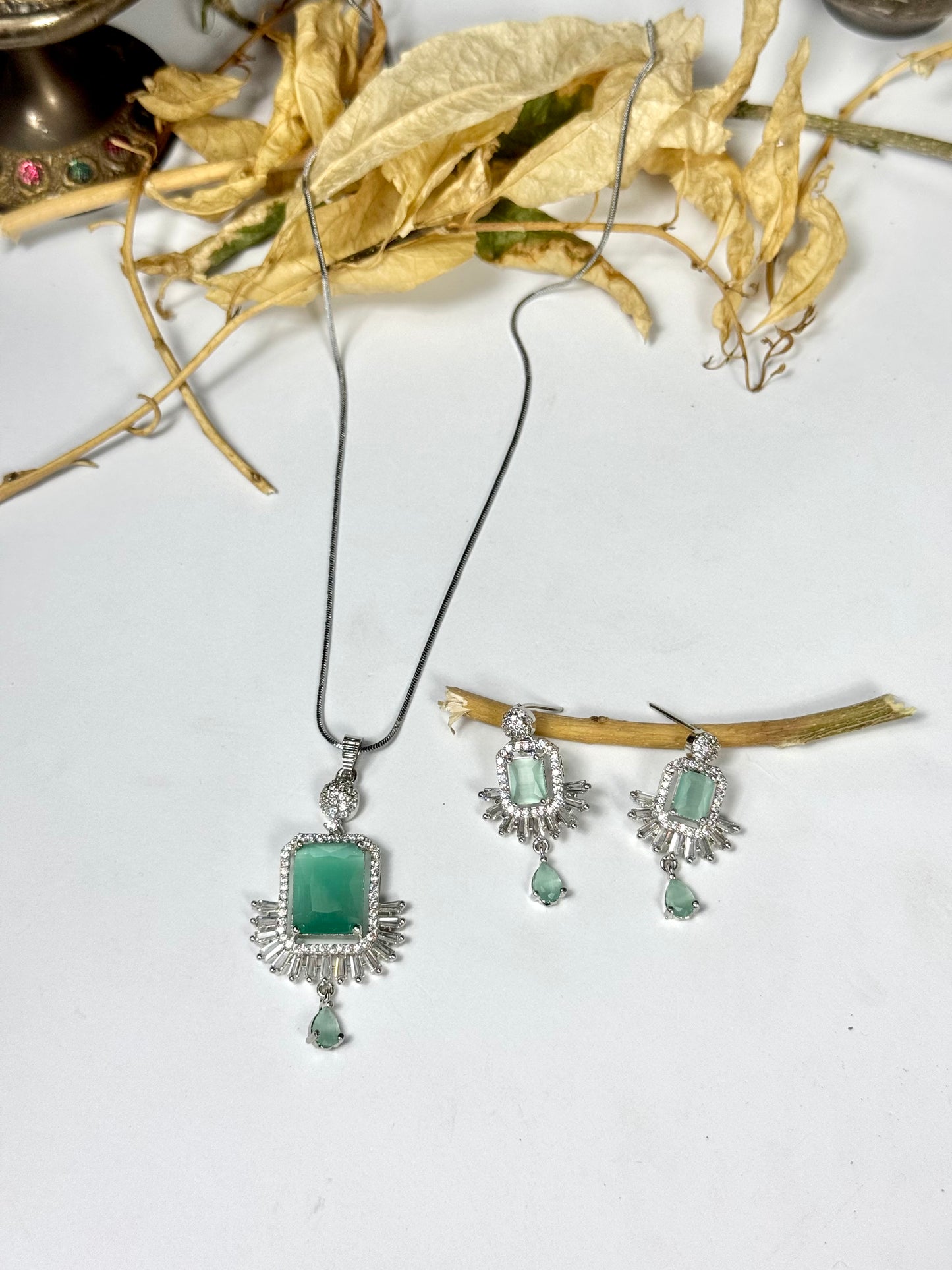 American Diamond 1 karat Pendant sets