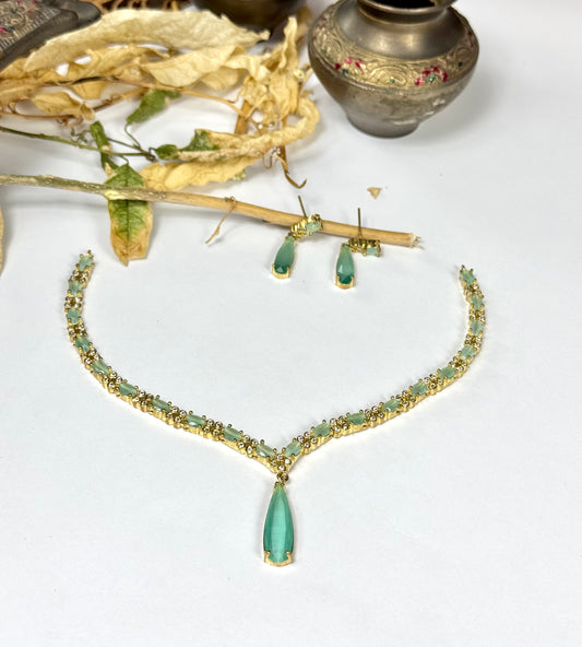 American Diamond 1 karat necklace set