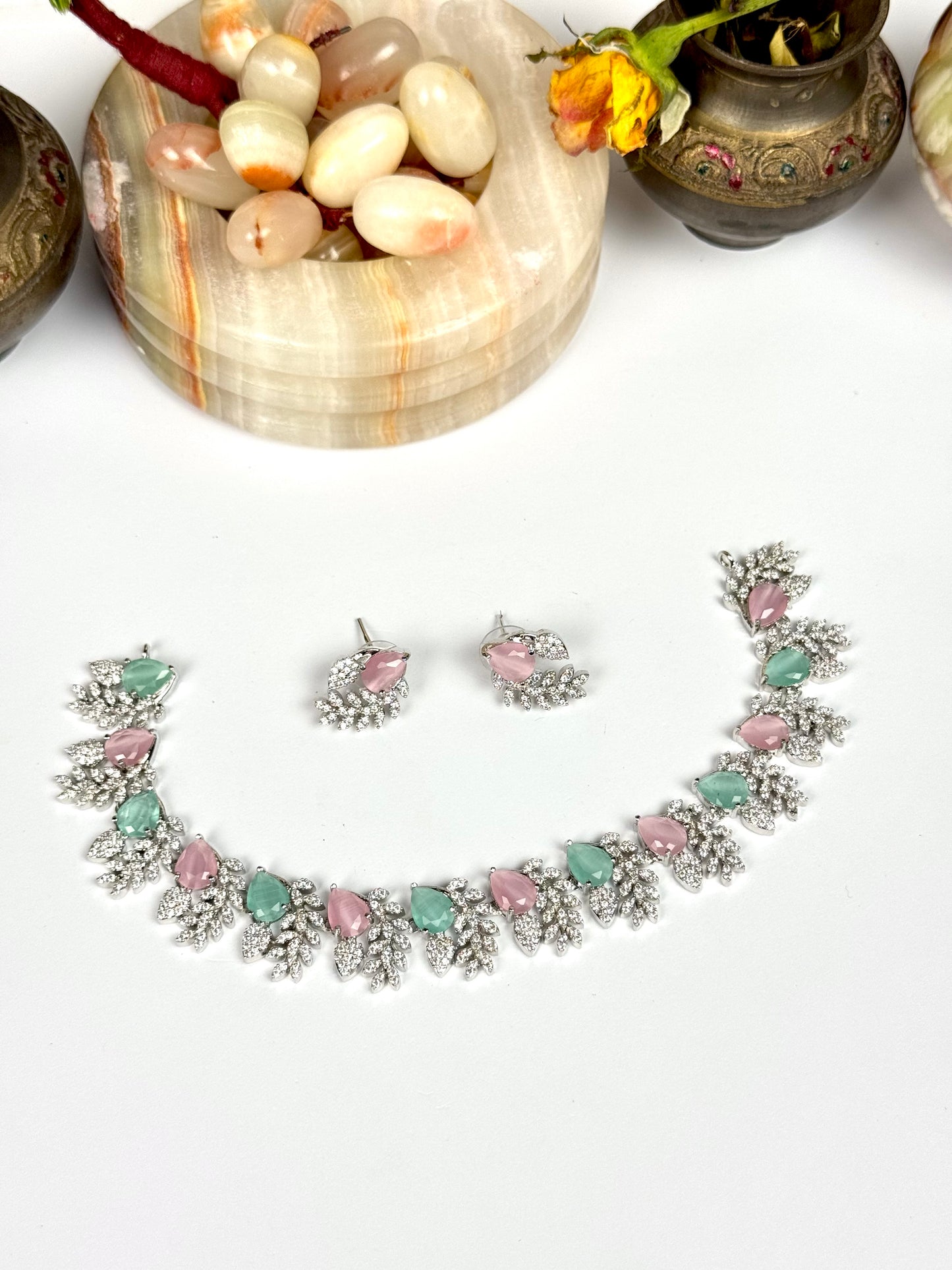 American Diamond 1karat Necklace set