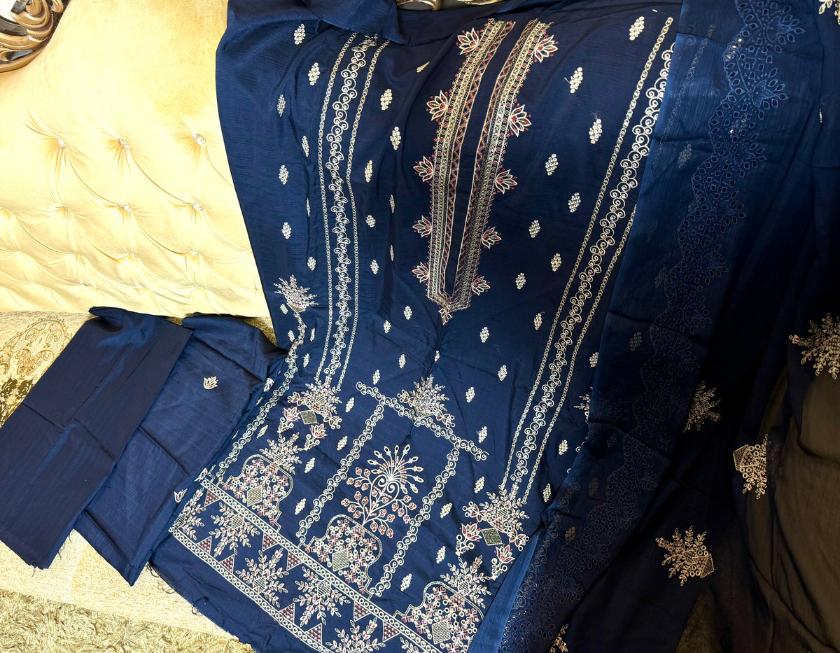 Libas-e-Shireen A+ Quality orignal Khadder 3 Pcs Embroidered Suit