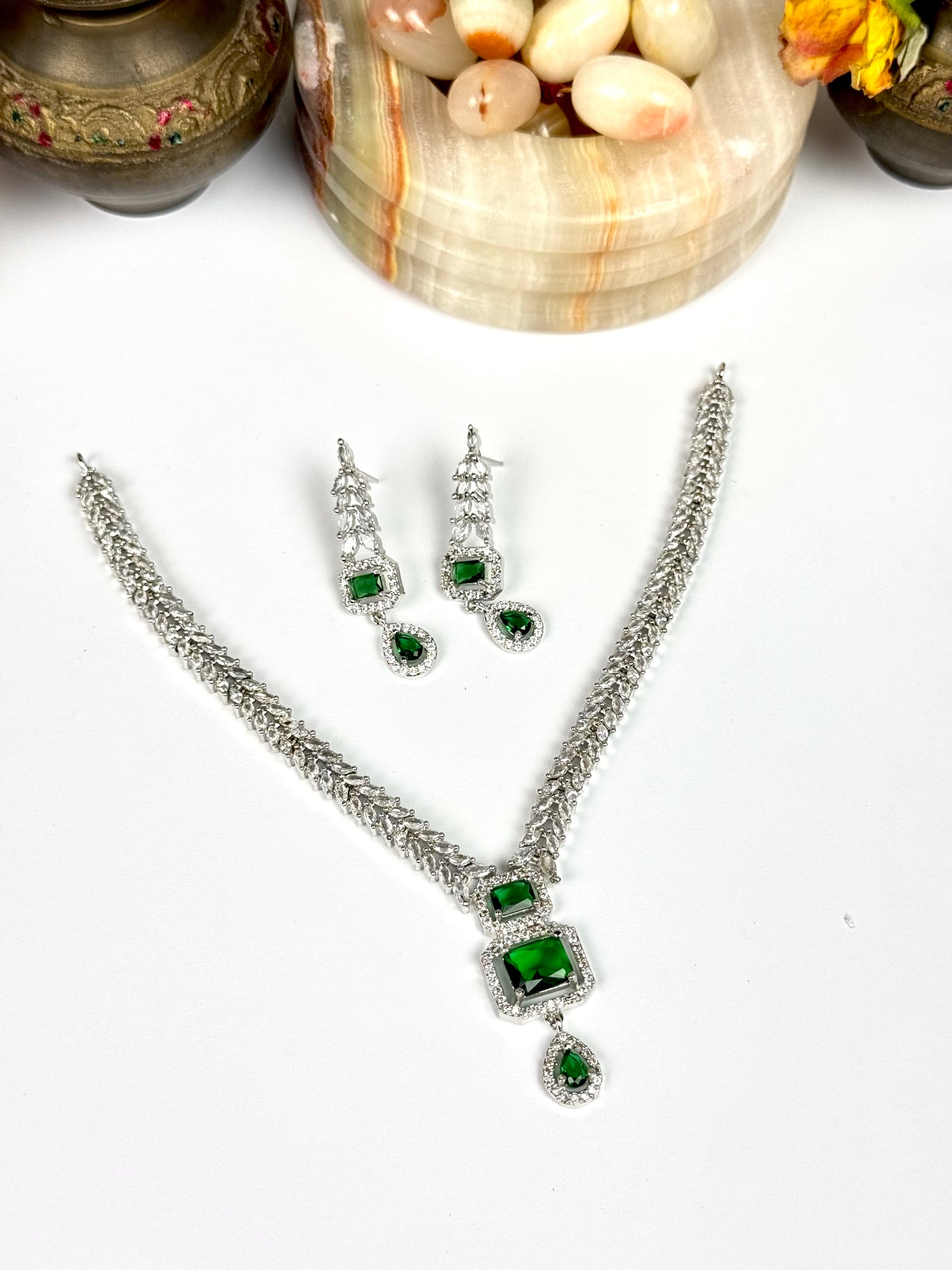American Diamond 1karat Necklace set