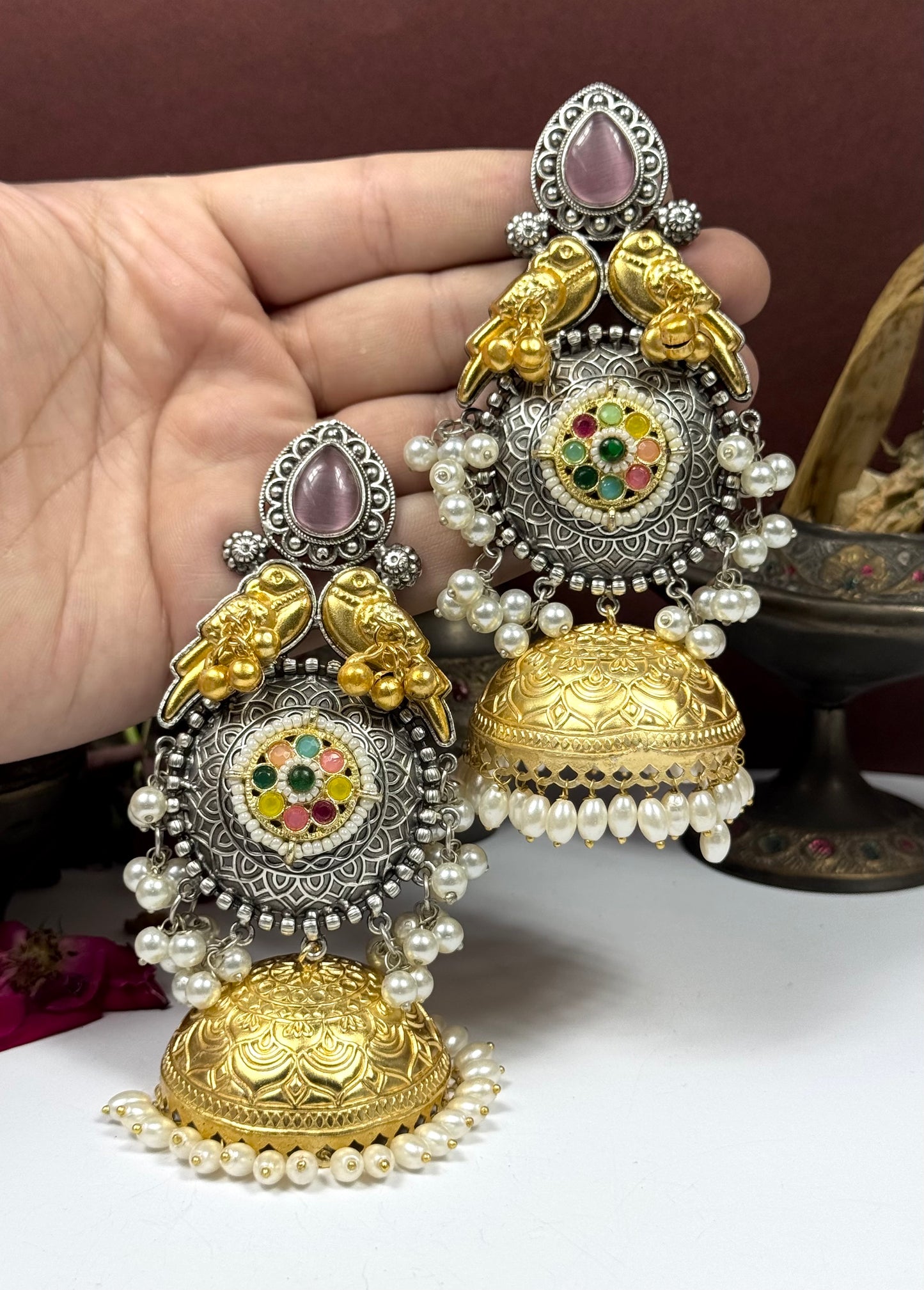 Premium Oxidised Alizeh Full size Jhumka