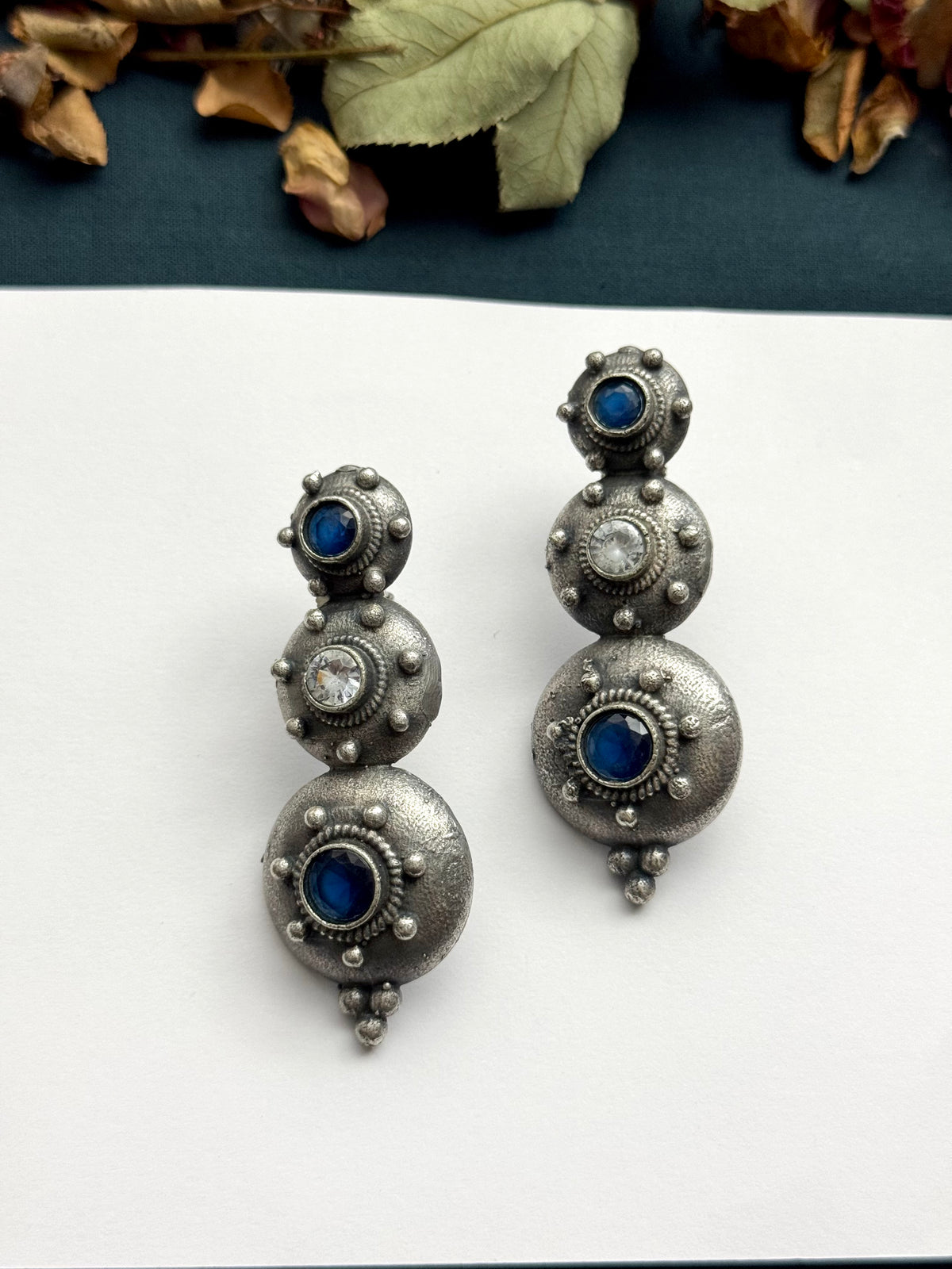 Premium brass made Oxidised Saba Earrings