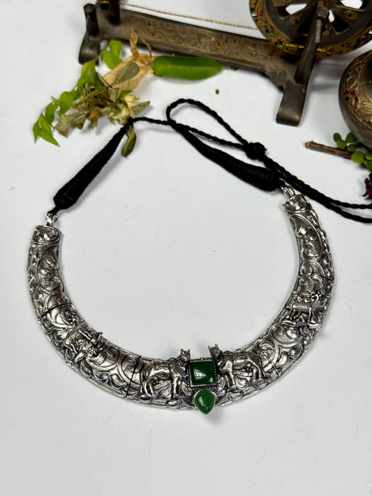 Premium Oxidised Taj Necklace