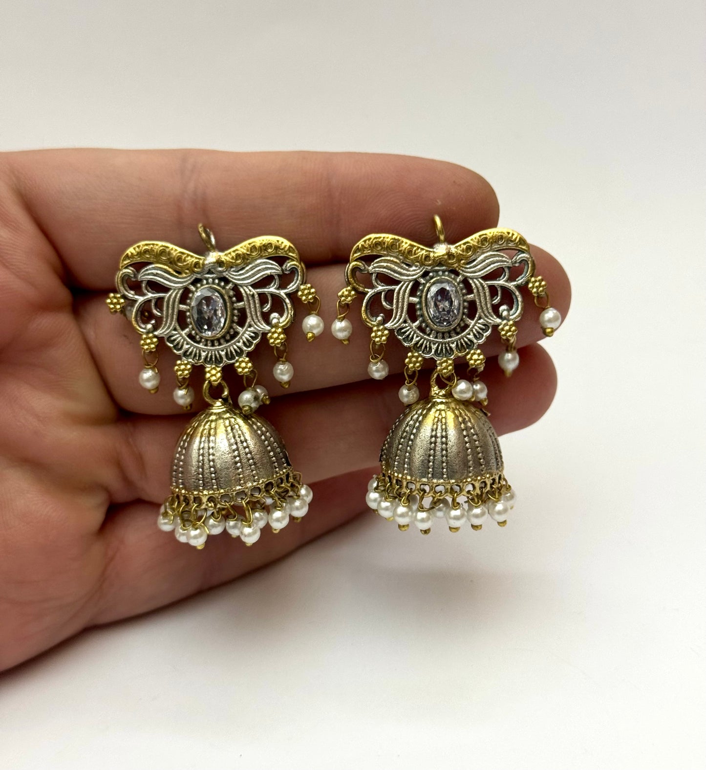 Premium Dual tone Oxidised Brass Made jhumka