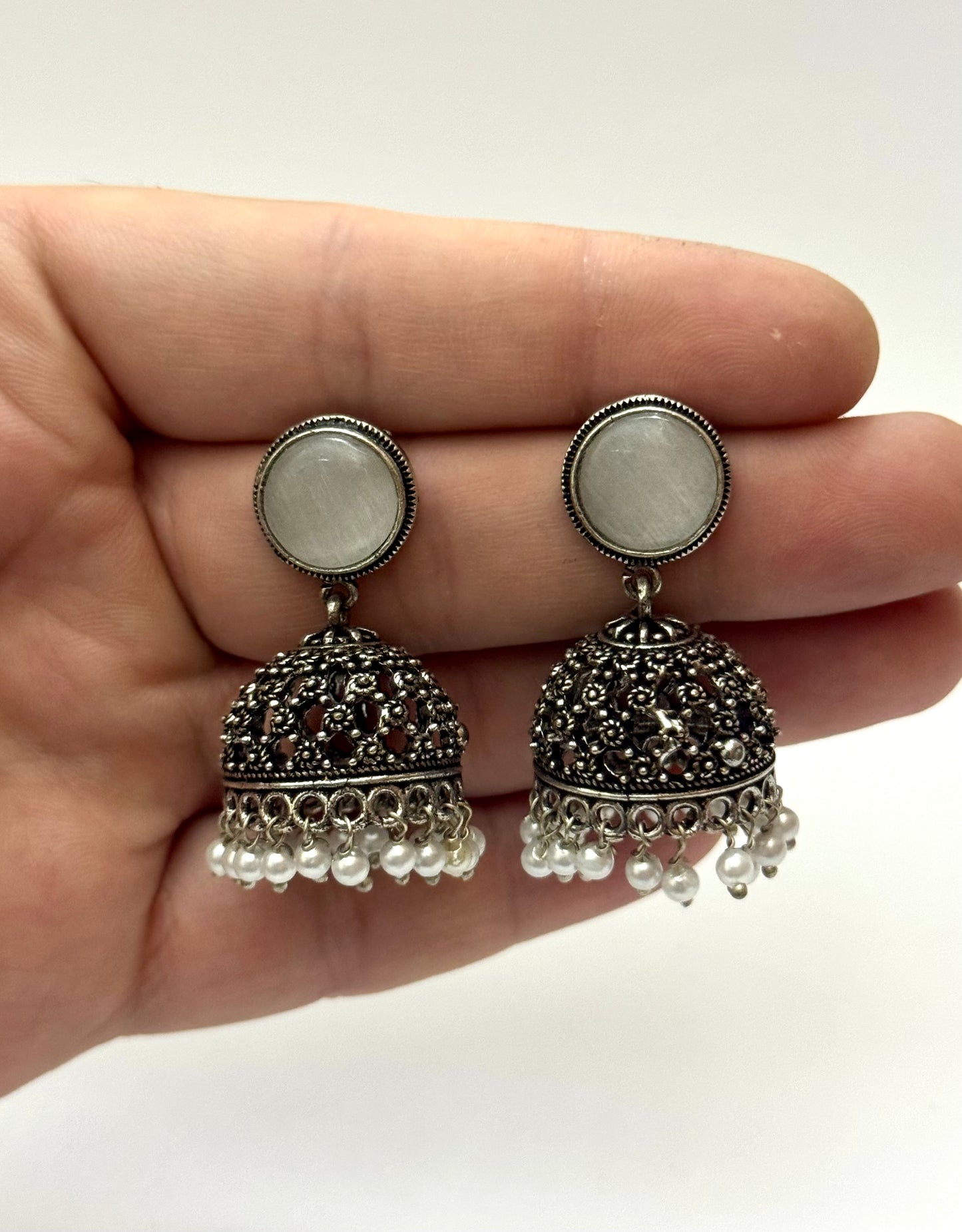 Premium Brass made Oxidised Jhumka