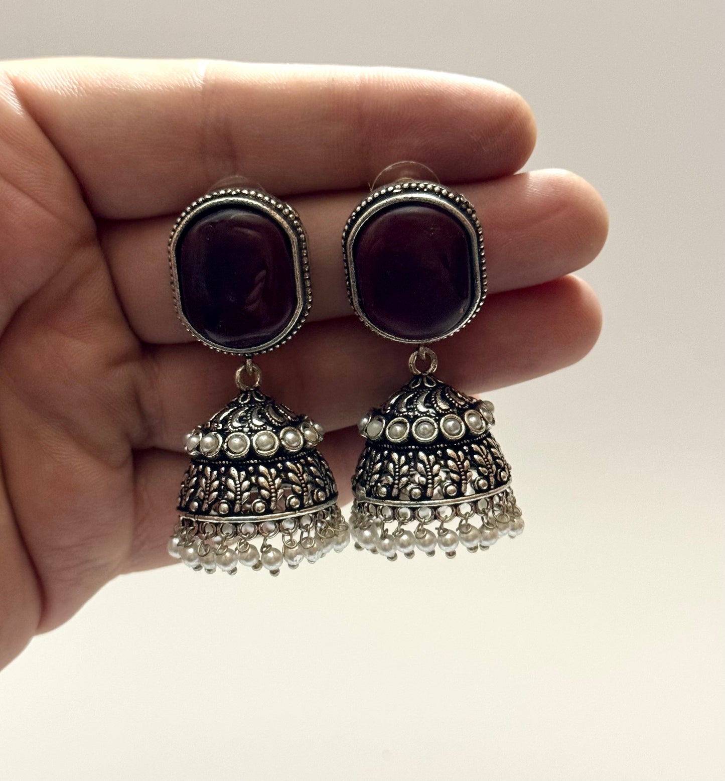 Premium Brass made Oxidised jhumka