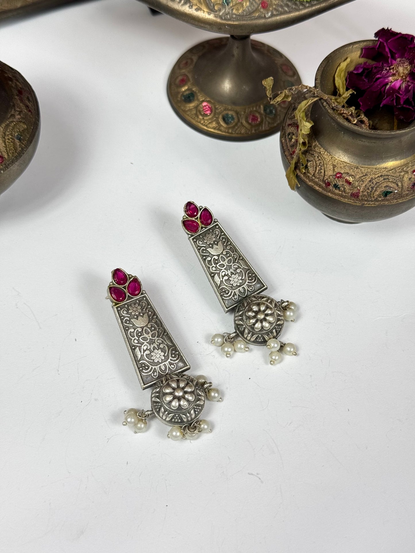 Premium Oxidised Radha Earrings
