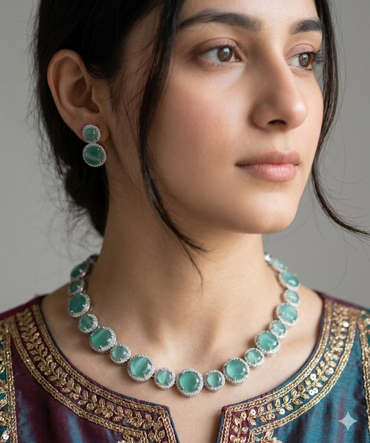American Diamond 1karat Necklace set