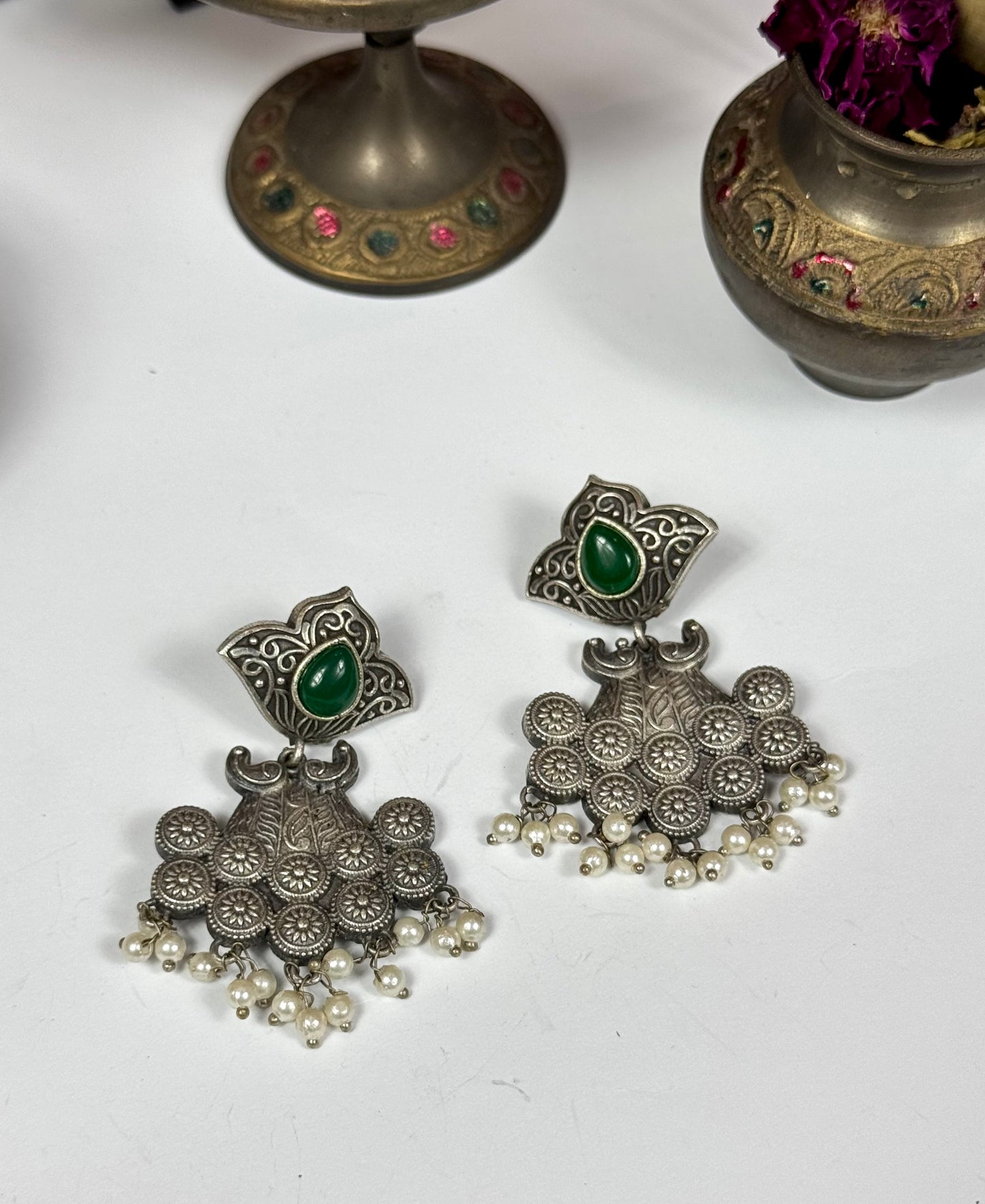 Premium oxidised Tara Earrings