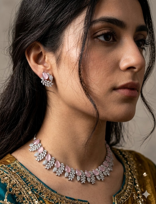 American Diamond 1karat Necklace set