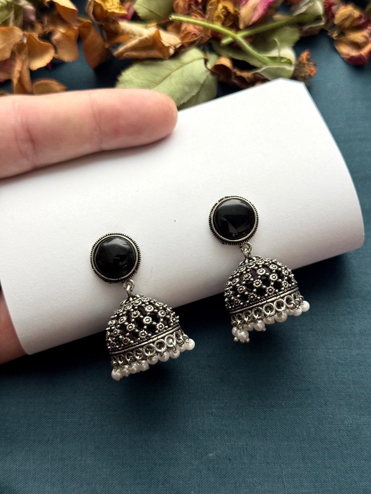 Premium Brass made Oxidised Jhumka