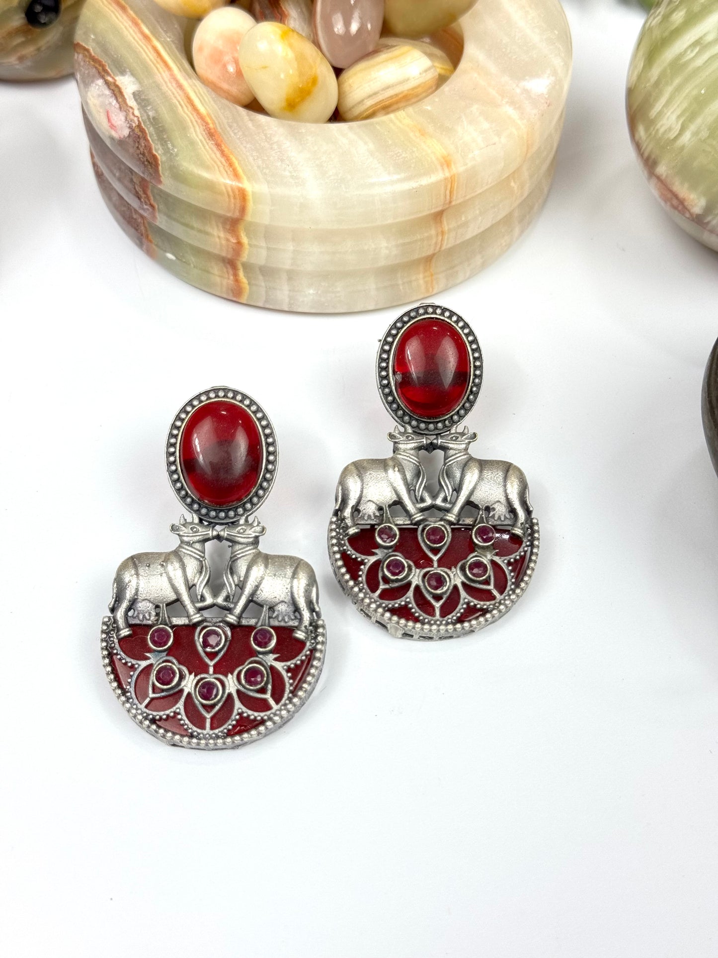 Brass made Premium Oxidised Earrings