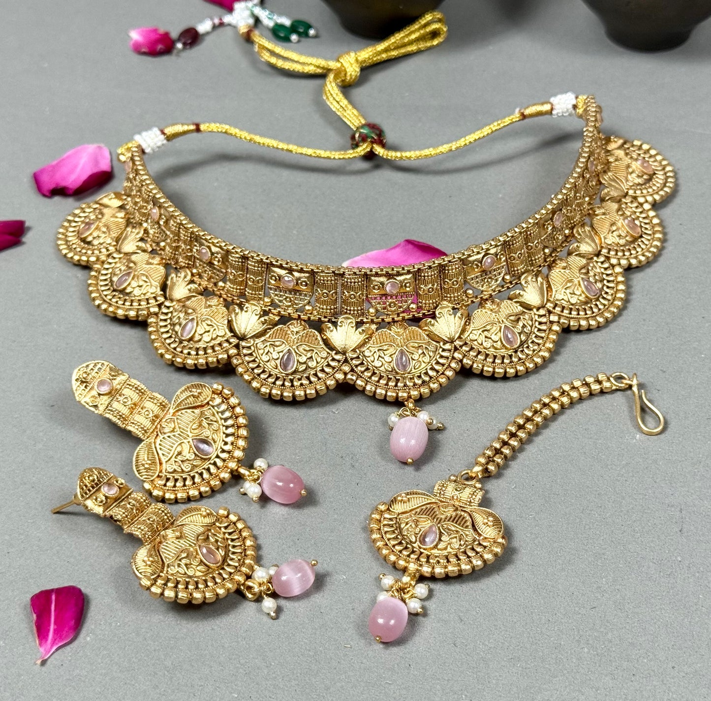 Rajwadi Brass Choker set