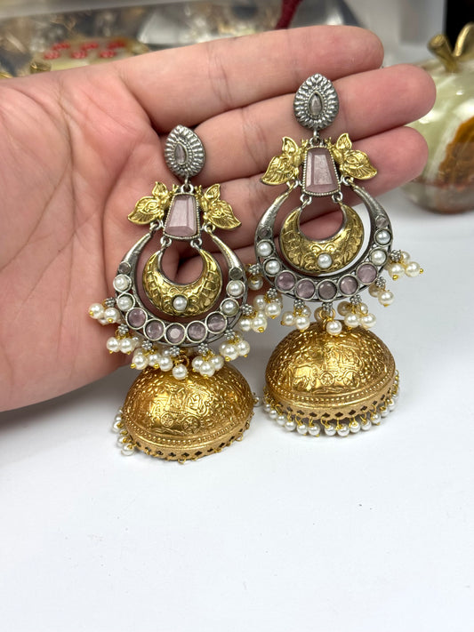 Premium Brass made oxidised Jhumkas