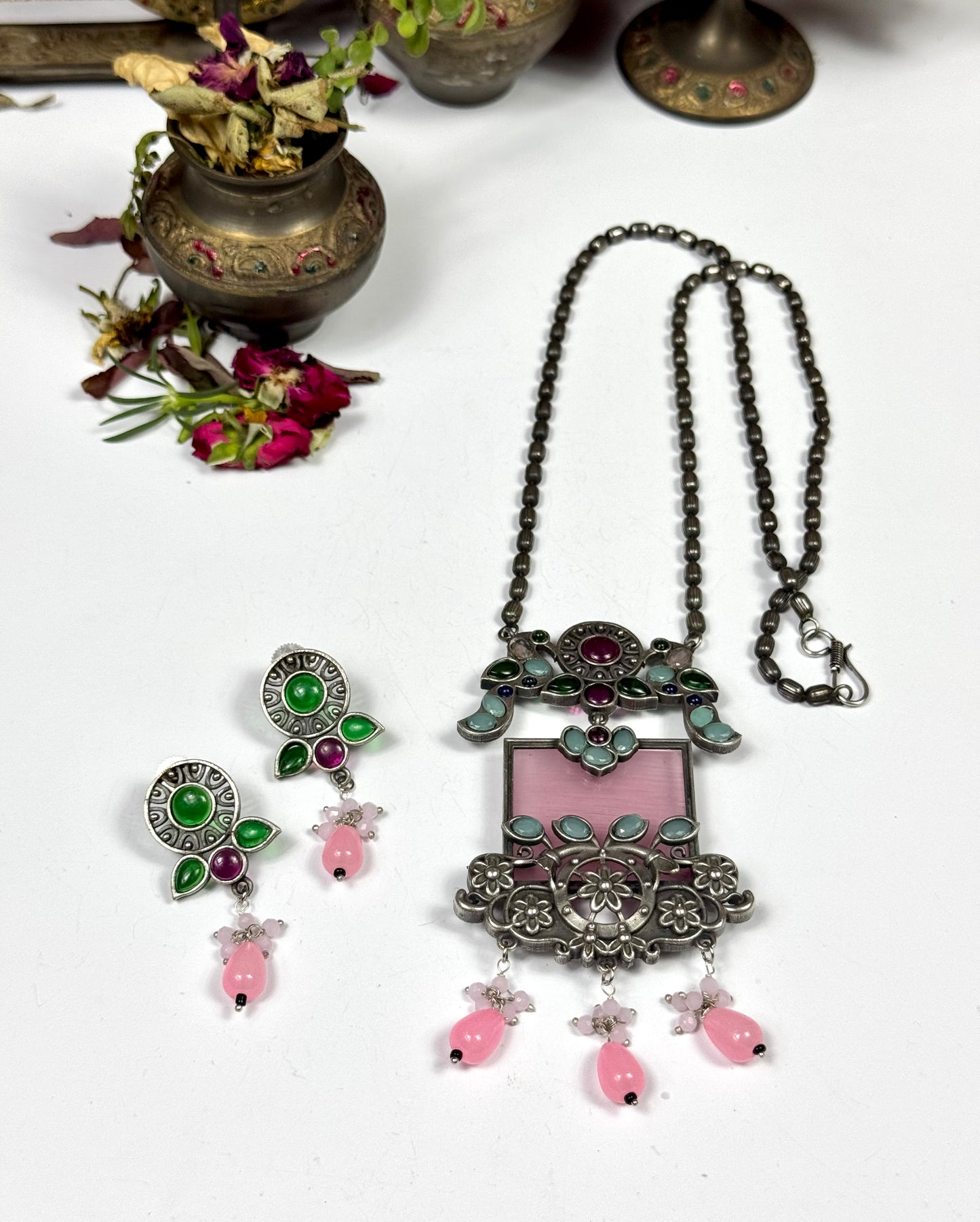 Premium Oxidised Shahi Brass made Mala set