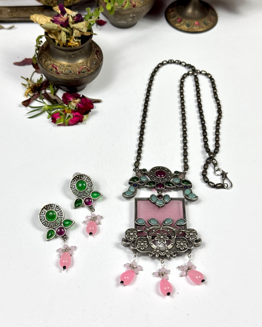 Premium Oxidised Shahi Brass made Mala set