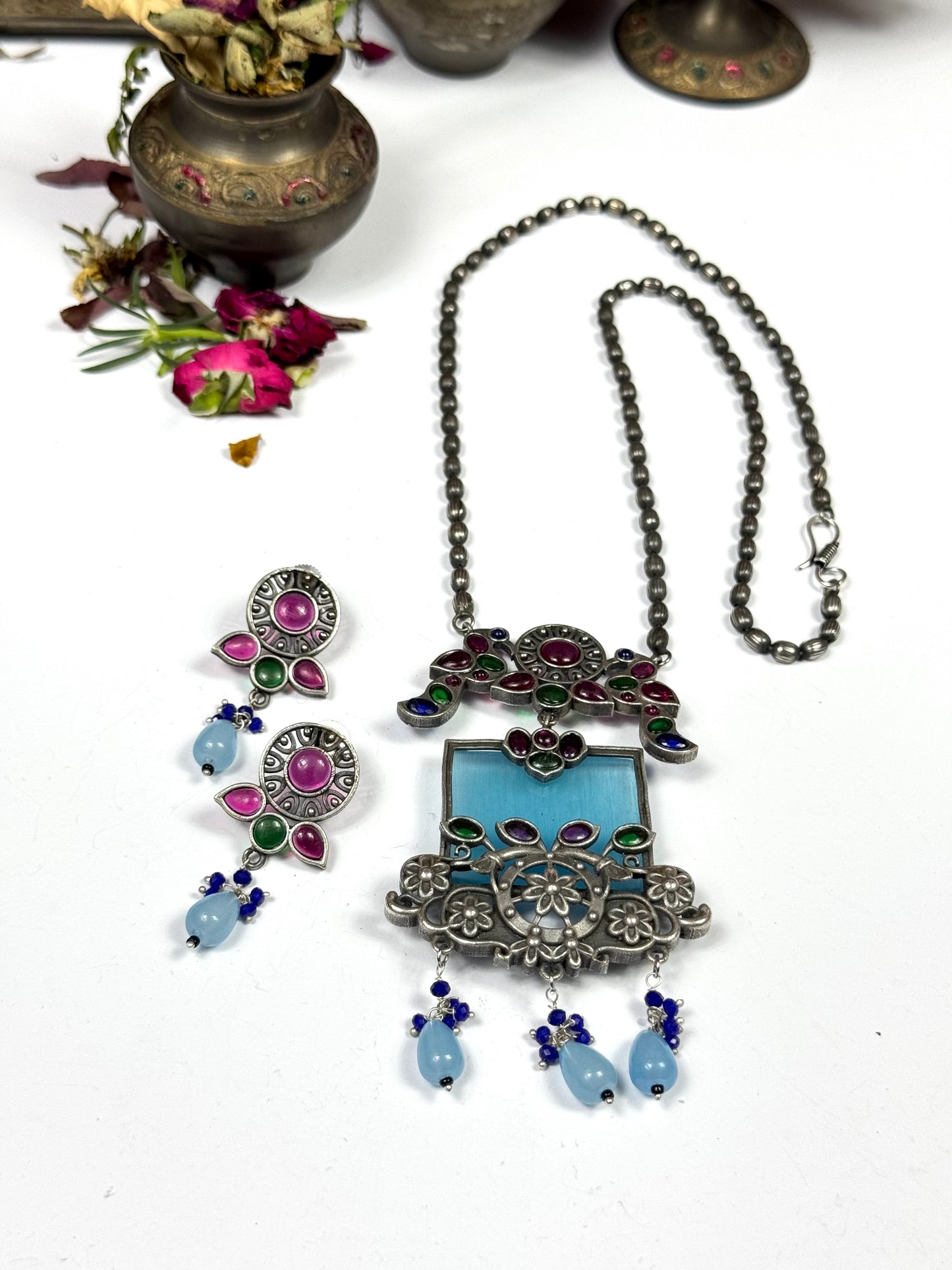 Premium Oxidised Shahi Brass made Mala set