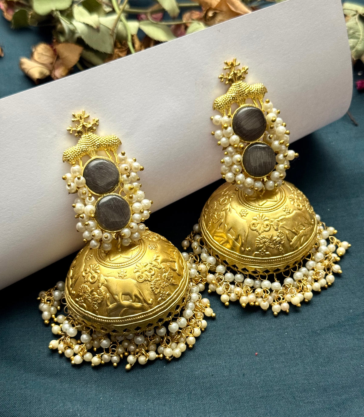 Premium Brass Radhika Jhumkas