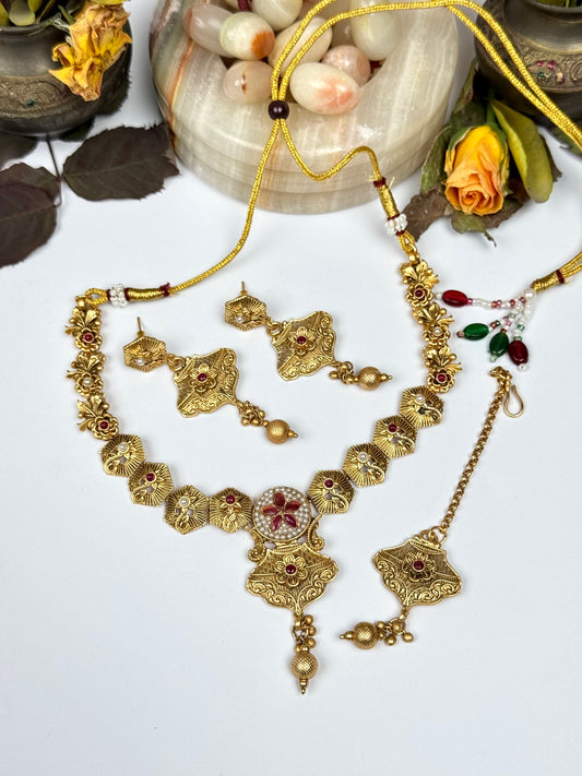 Rajwadi karena Necklace set