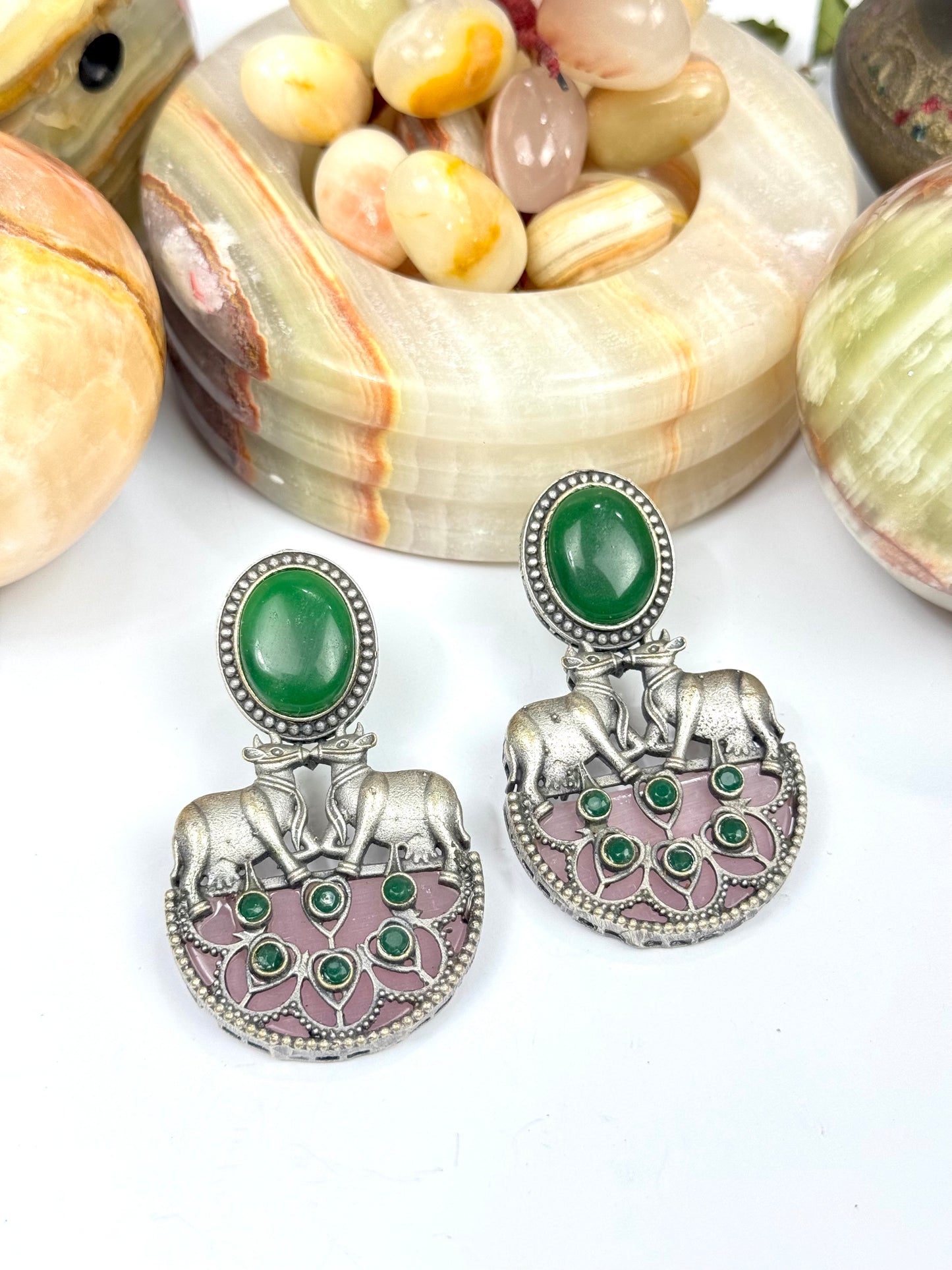 Brass made Premium Oxidised Earrings