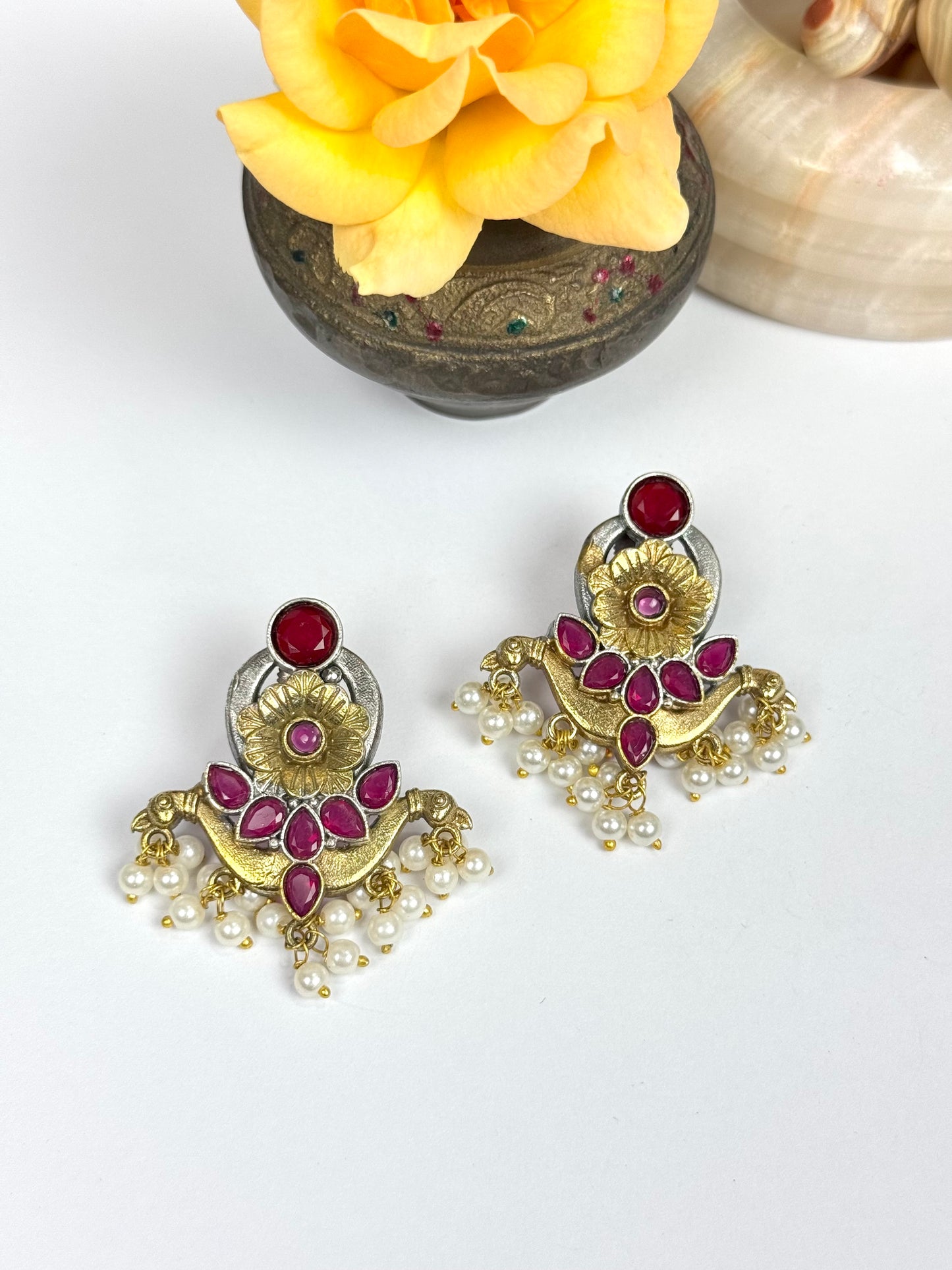 Premium Brass Made Oxidised Earrings