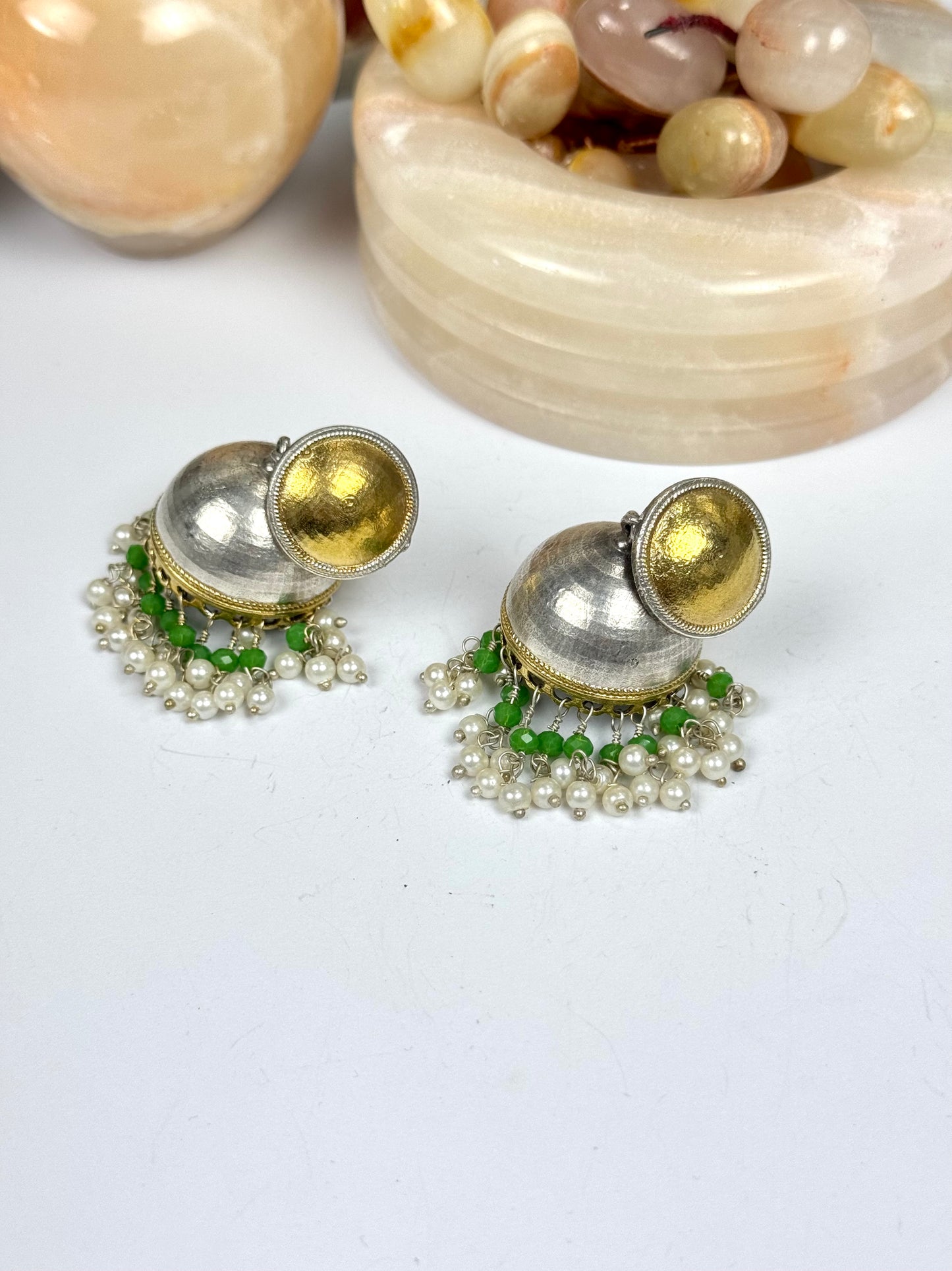 Premium Oxidised Brass made jhumkas