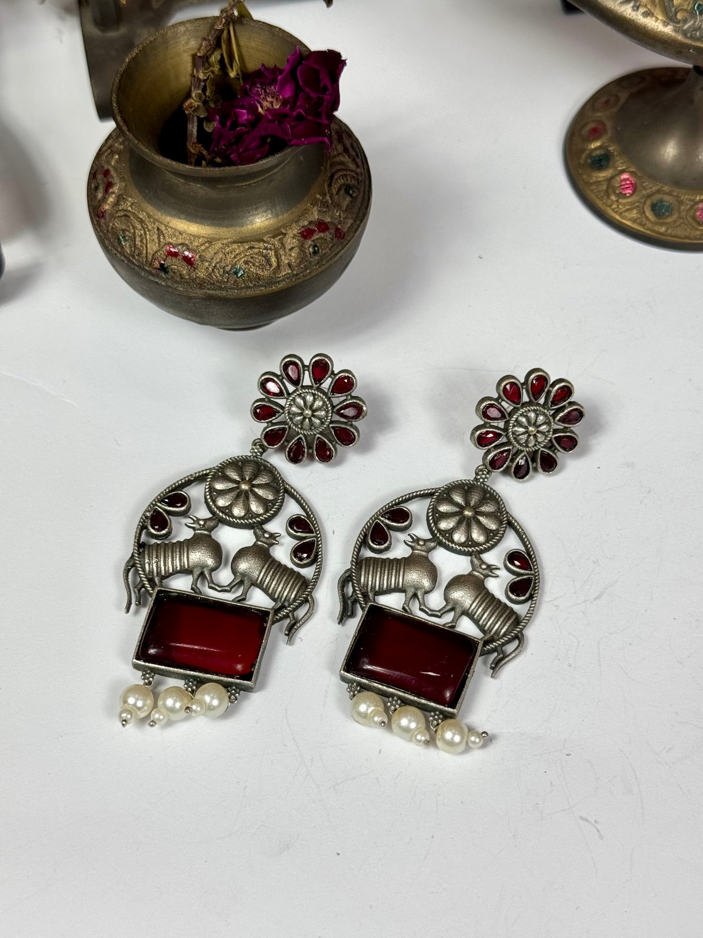 Premium Oxidised Amara Earrings