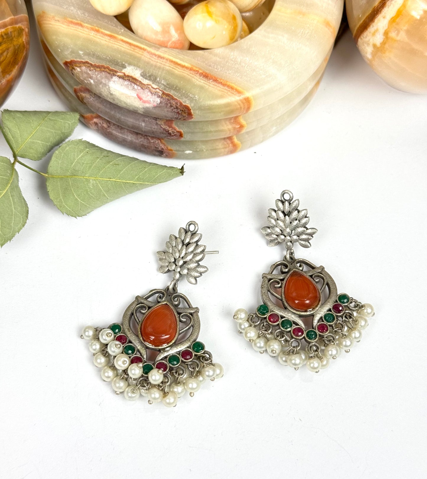 Premium Brass Made Oxidised Earrings