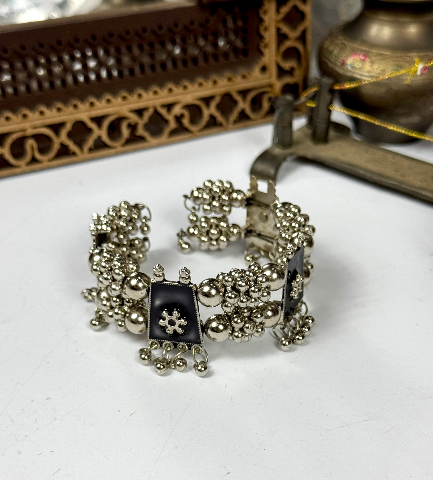 Oxidised openable Bangle