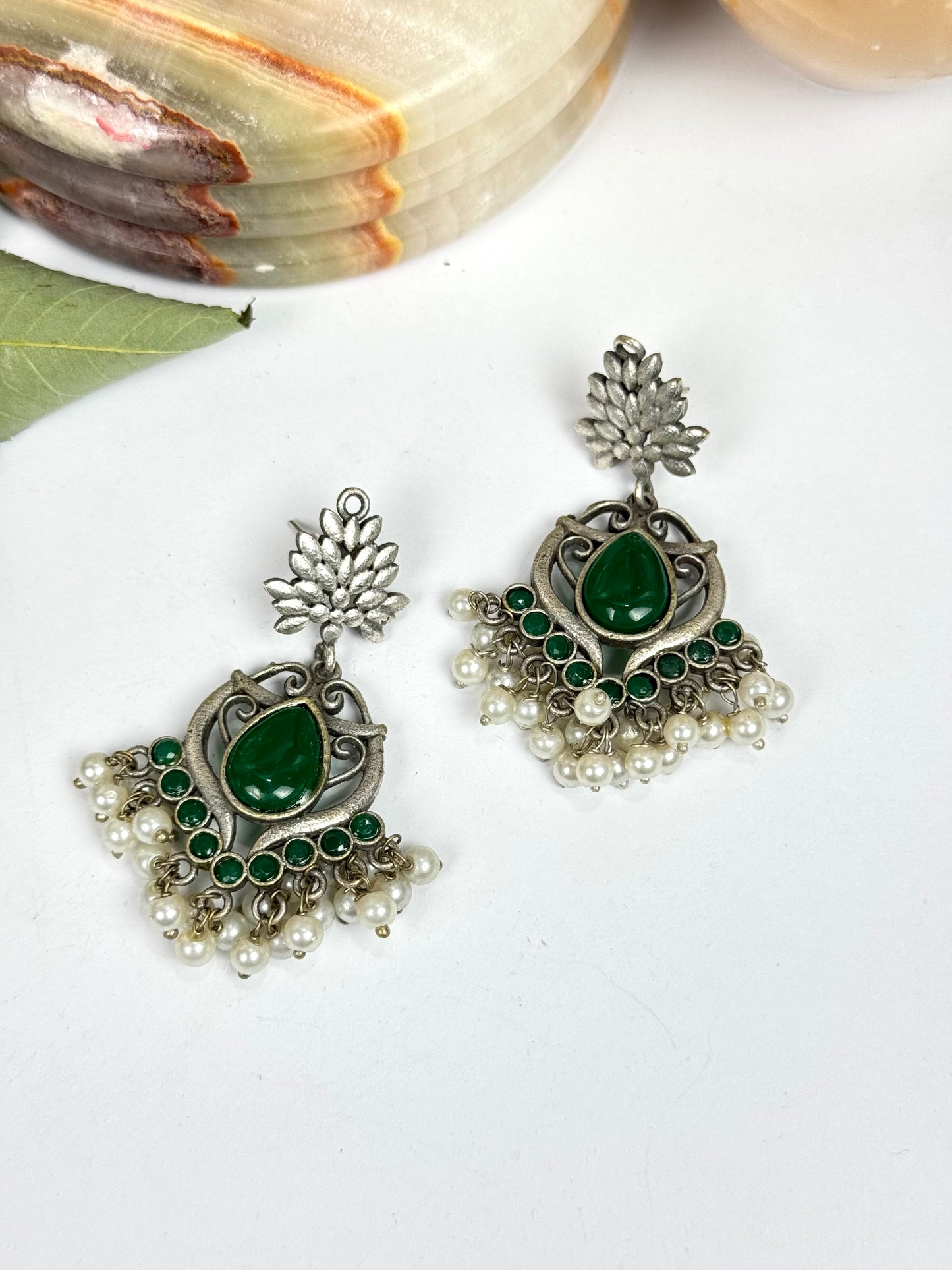 Premium Brass Made Oxidised Earrings