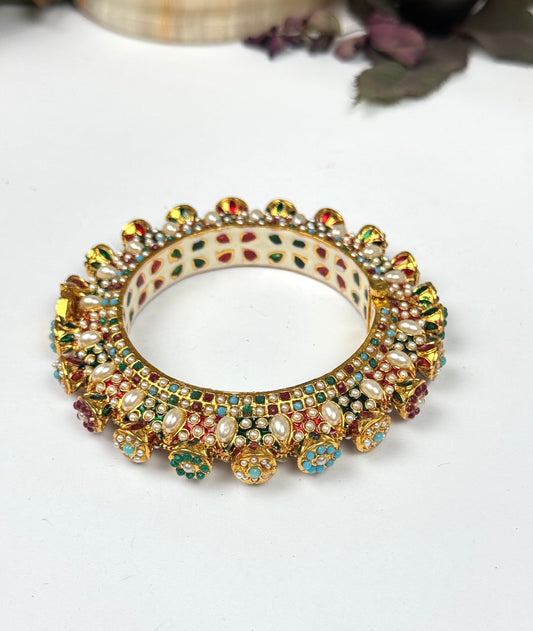 Rajwadi Navratan Openable Bangle