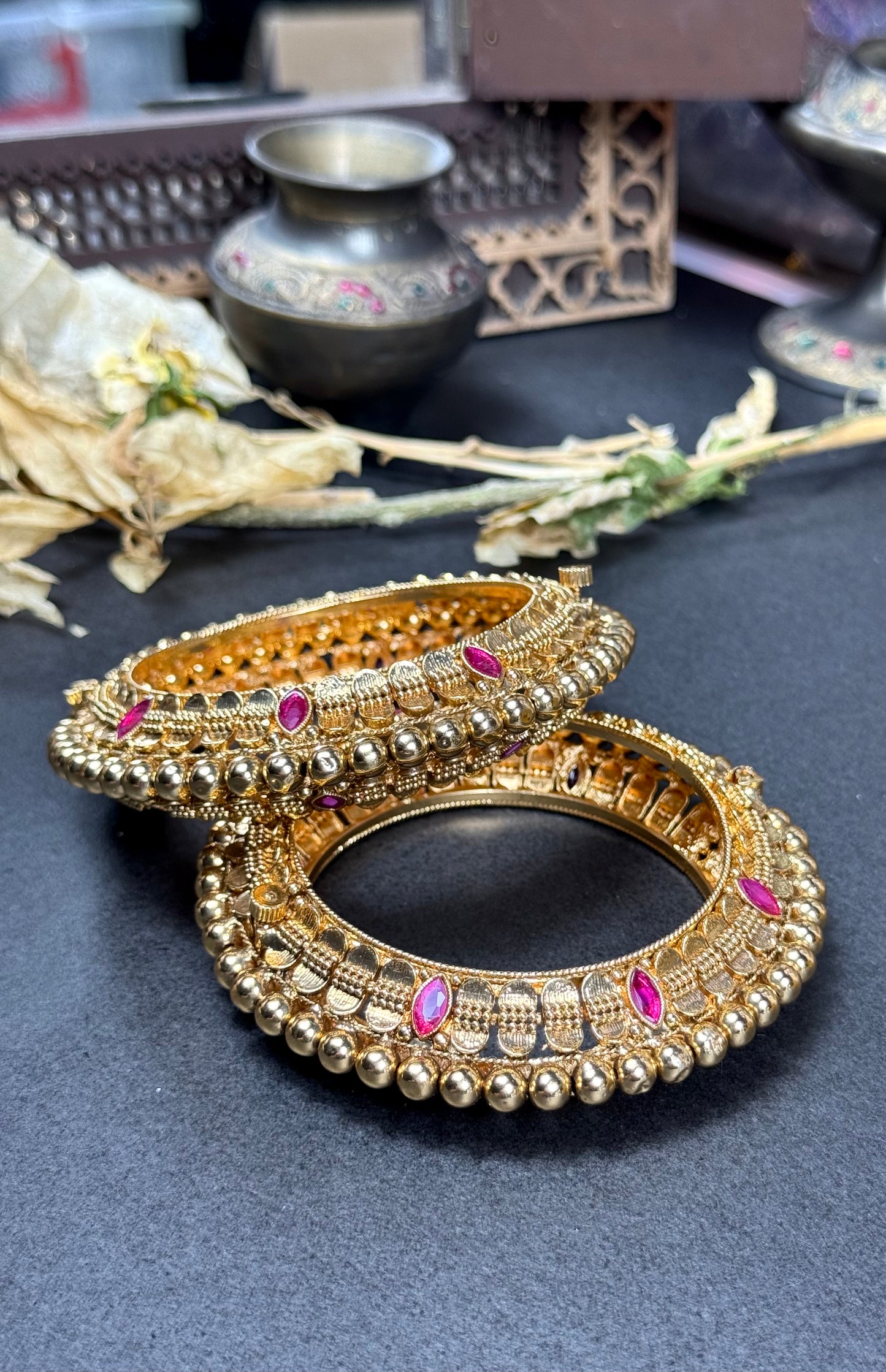 Rajwadi Brass openable Bangles pair