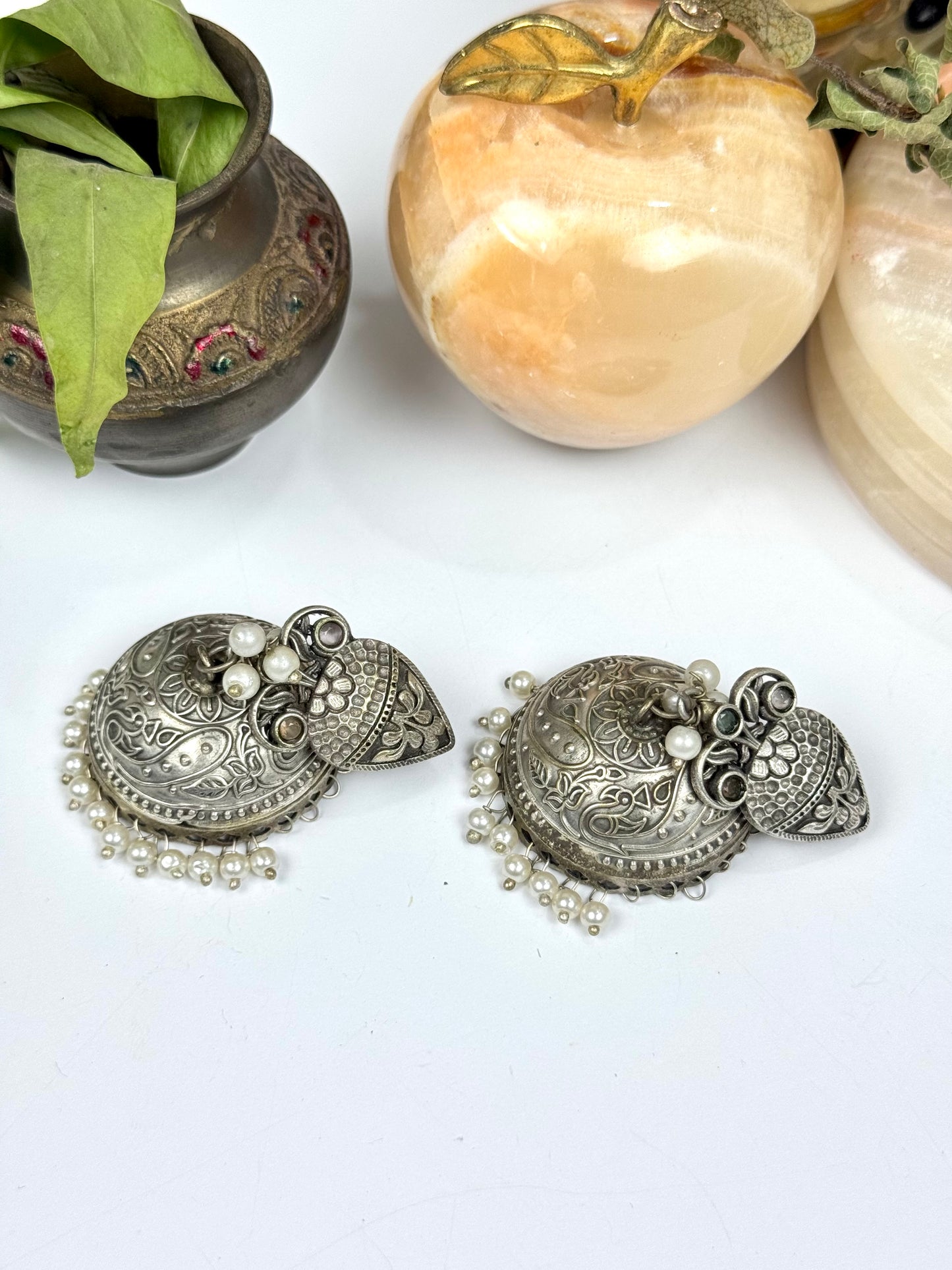 Premium Brass Made oxidised Jhumka