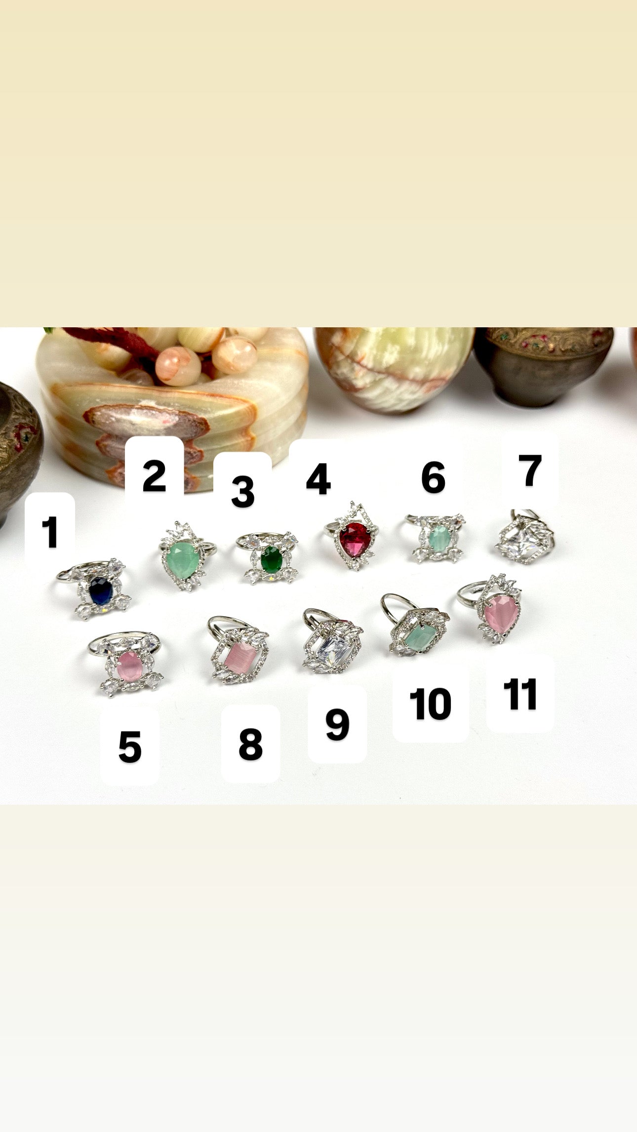 Premium American Diamond Adjustable Rings