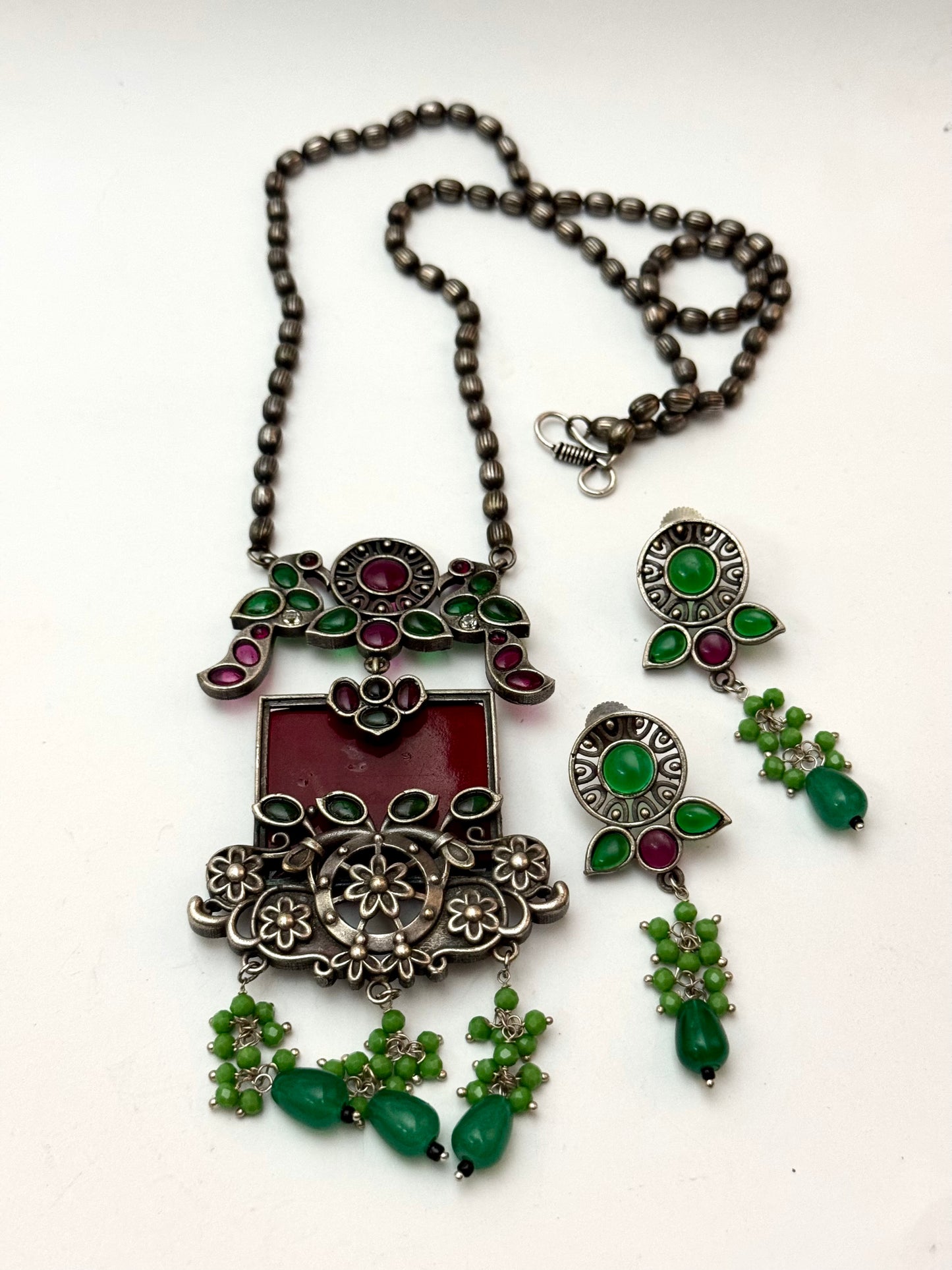 Premium Oxidised Khushi Brass made set