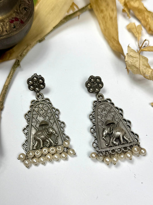 Oxidised shahi Earrings