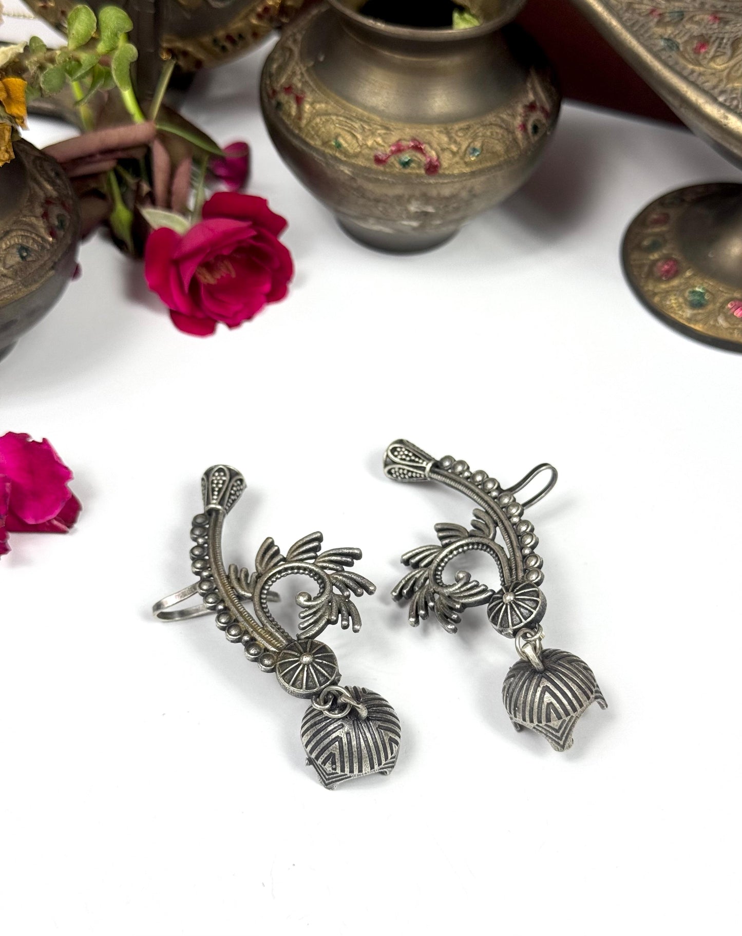 oxidised Earcufs jhumki