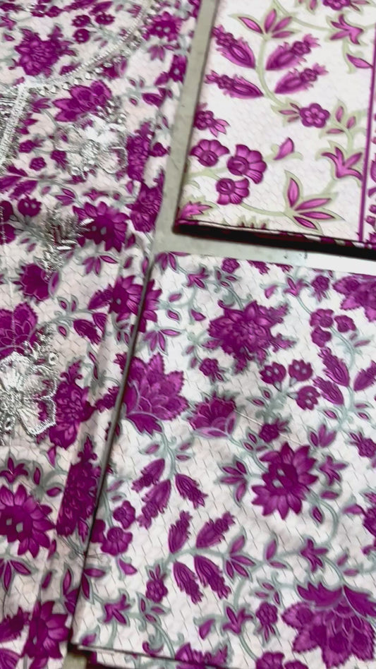 Libas-e-Shireen Linen 3pcs Embroidered A+ Quality Replica